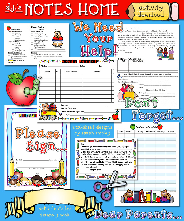 Notes Home Teacher Printables Download