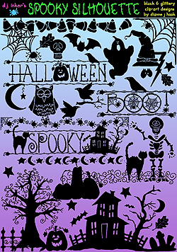 Spooky Silhouette Halloween Clip Art Download