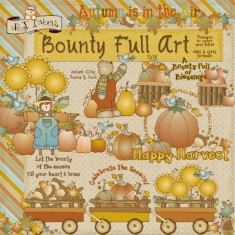 Autumn harvest clip art for crafting, scrapbooking and creating fall smiles by DJ Inkers