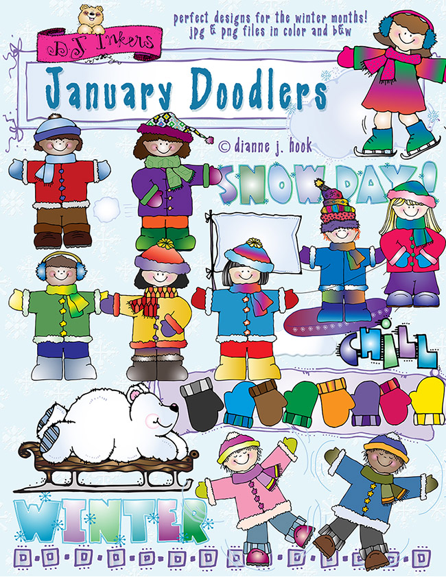 January Doodlers Clip Art Download