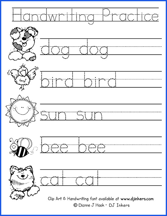 Make your own handwriting worksheets with this easy trace font by DJ Inkers