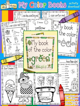 Help kids learn colors with these darling printable books by DJ Inkers