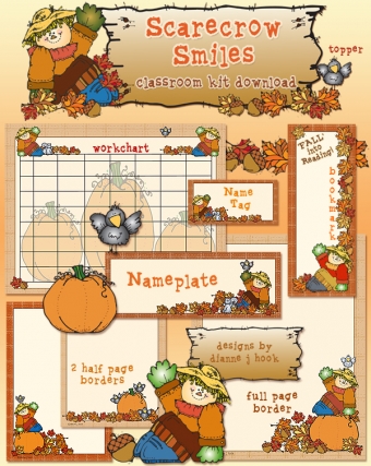 Scarecrow Smiles Classroom Theme Borders and Printables