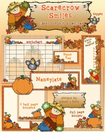 Scarecrow Smiles Classroom Borders and Printables