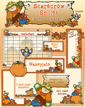 Scarecrow Smiles Classroom Borders and Printables