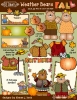 Weather Bears cute kids clip art for autumn and fall dress-up bears by DJ Inkers