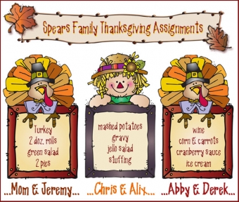 Cute Thanksgiving clip art by DJ Inkers