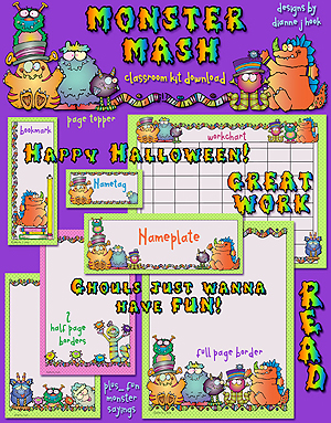Monster Mash Classroom Theme Borders and Printables