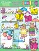 Spring clip art and dress-up Weather Bears by DJ Inkers