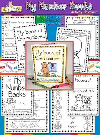 Teach kids number words and number recognition with these darling printable books by DJ Inkers