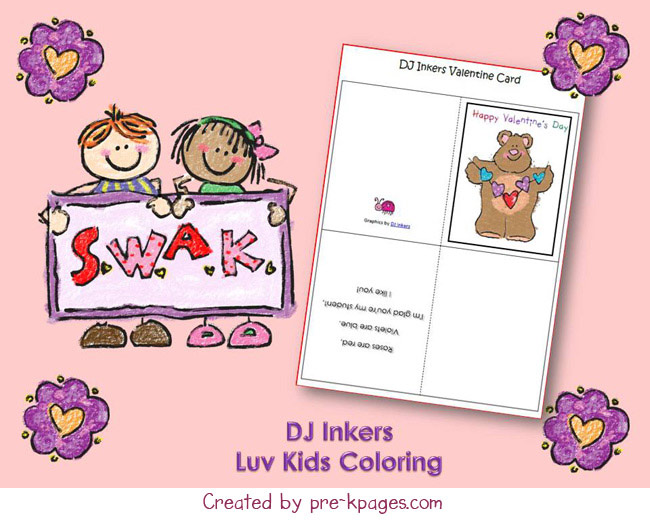 Love Kids Crayon Clip Art for Valentine's Day Download