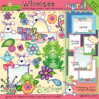 April Whimzee - Spring Clip Art, Borders and Backgrounds