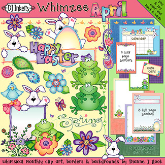 April Whimzee - Spring Clip Art, Borders and Backgrounds