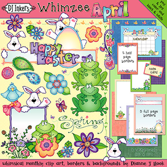 April Whimzee - Spring Clip Art, Borders and Backgrounds