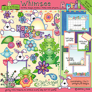 April Whimzee Clip Art, Borders and Backgrounds