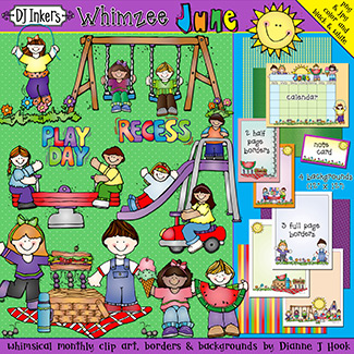June Whimzee Playground Clip Art, Borders and Backgrounds