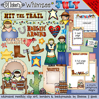 July Whimzee - Pioneer Clip Art, Borders and Backgrounds