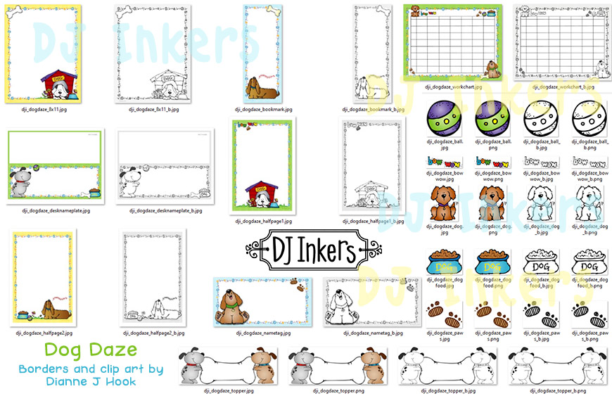 Dog Daze Classroom Theme Borders and Printables Download