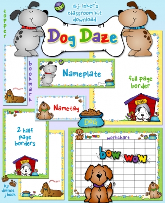Dog Daze Classroom Theme Borders and Printables Download