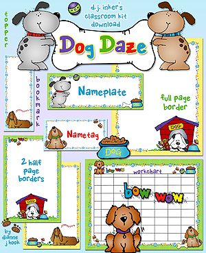 Dog Daze Classroom Theme Borders and Printables Download
