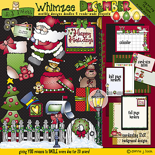 December Whimzee Clip Art, Borders and Printables