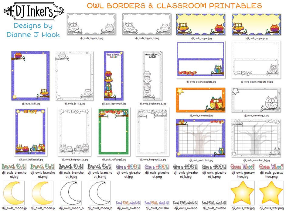 Owl Classroom Theme Borders and Printables Download