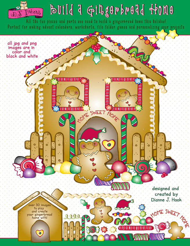 Build A Gingerbread Home Clip Art Download