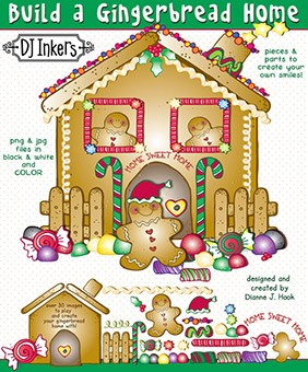 Build A Gingerbread Home Clip Art Download