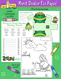 March Fun and Coloring Pages Activity Download