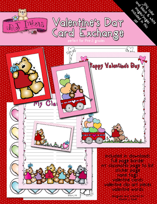 Valentine's Day Card Exchange Kit for Classrooms