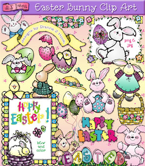 Easter Bunny Springtime Clip Art Download
