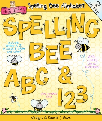 Create a buzz with DJ Inkers Spelling Bee Alphabet clip art