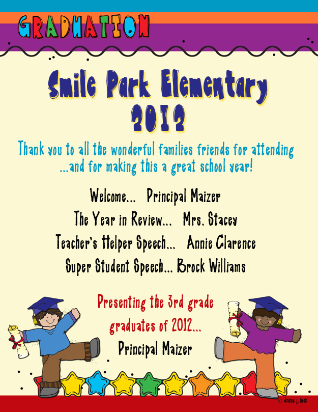 customizable kindergarten graduation program by DJ Inkers