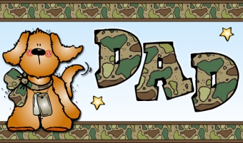 Dog tags card made with military clip art and camouflage alphabet by DJ Inkers