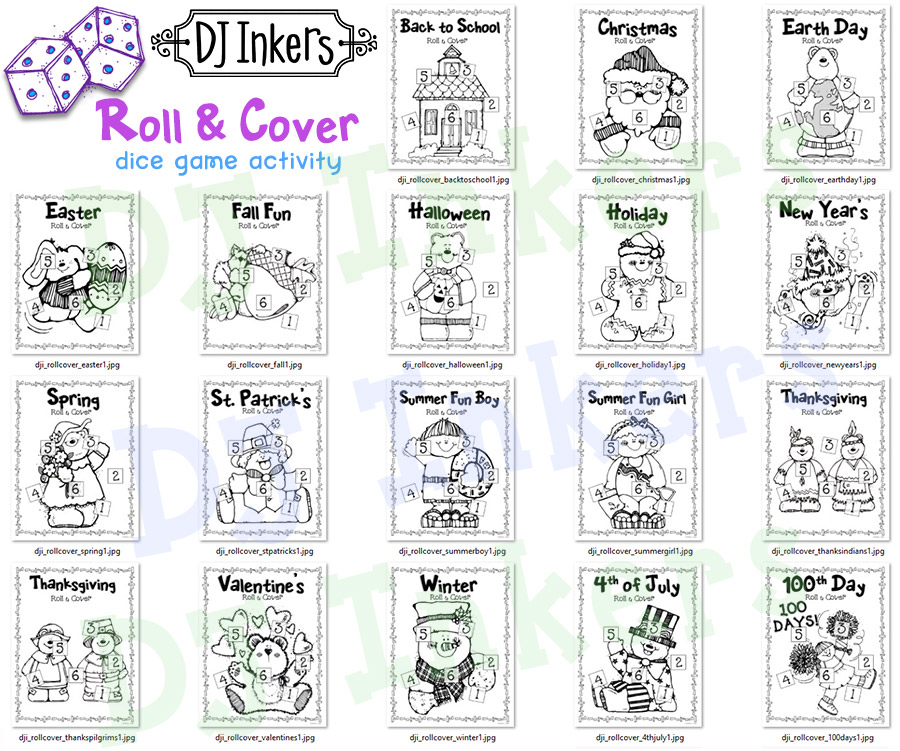 Roll and Cover Activity Kit - Seasons & Holidays Dice Game