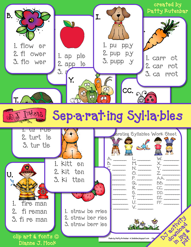Separating Syllables Activity Download