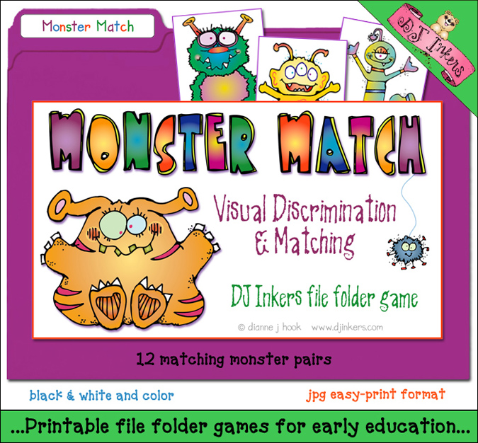 Monster Match File Folder Game Download