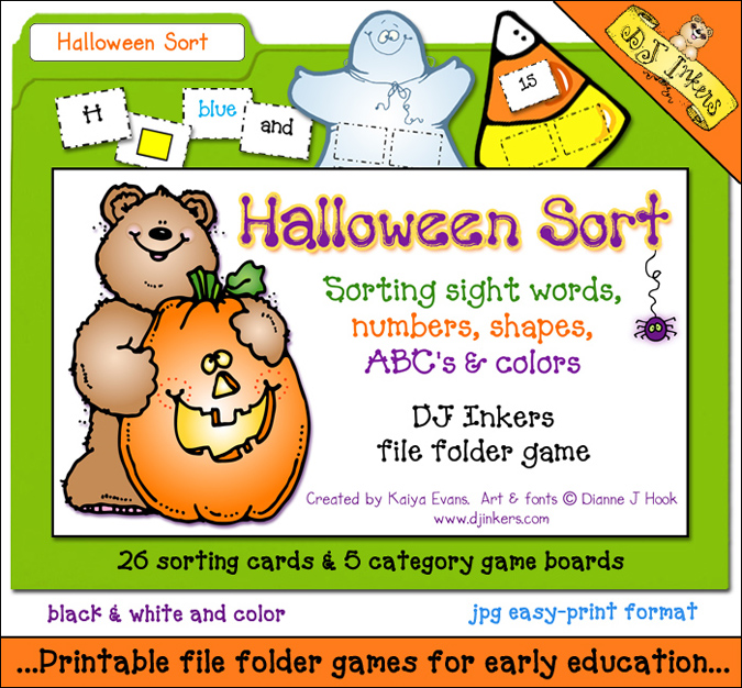 Halloween Sort File Folder Game Download