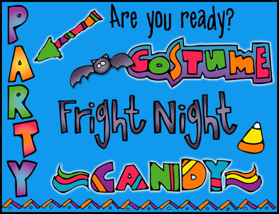 Halloween Words Clip Art Download