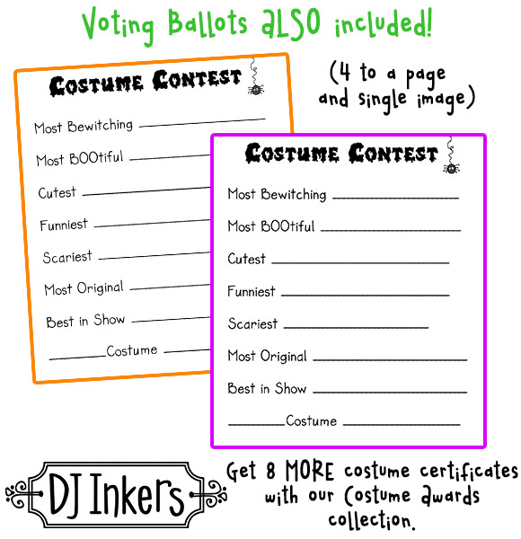 costume contest voting ballots