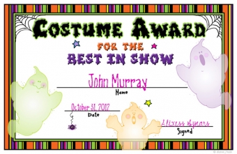 Best in Show Costume Award with Halloween clip art by DJ Inkers
