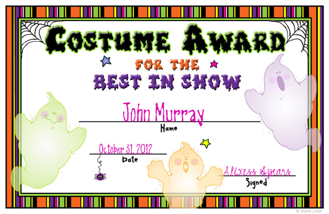 Best in Show Costume Award with Halloween clip art by DJ Inkers