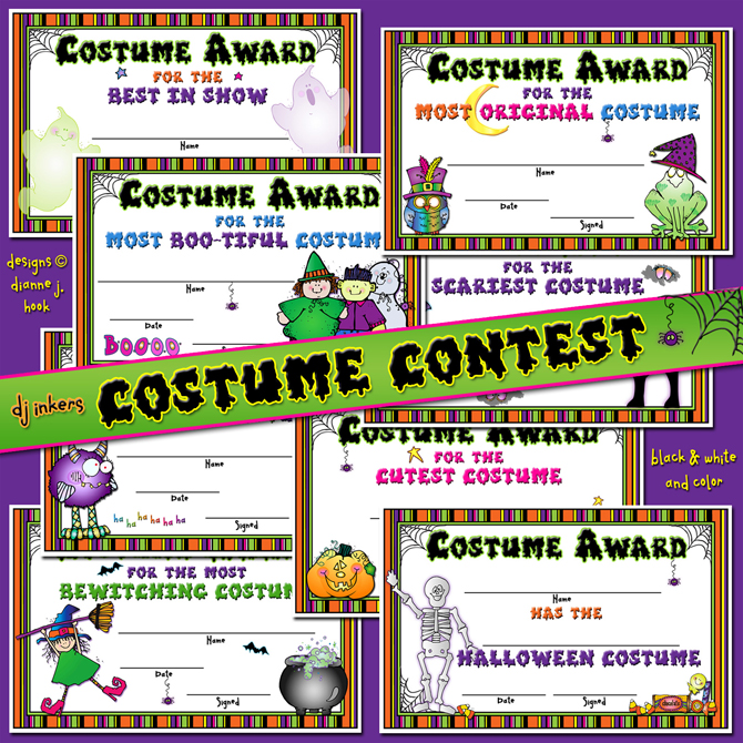 Halloween Costume Awards Printable - Printable World Holiday