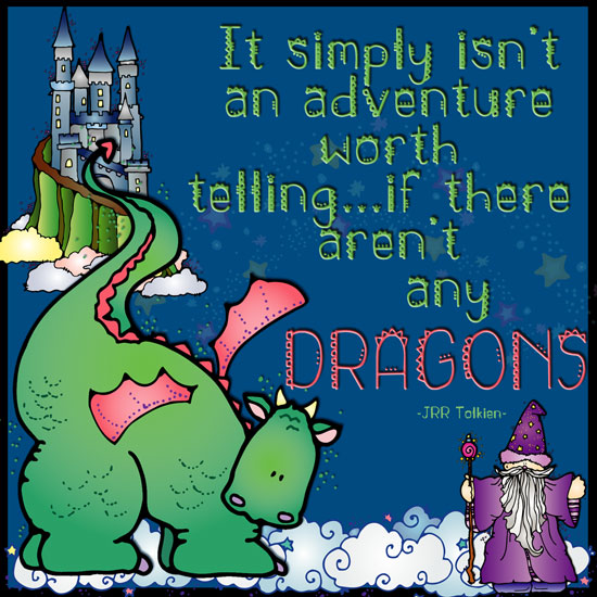 Dragon quote and clip art by DJ Inkers
