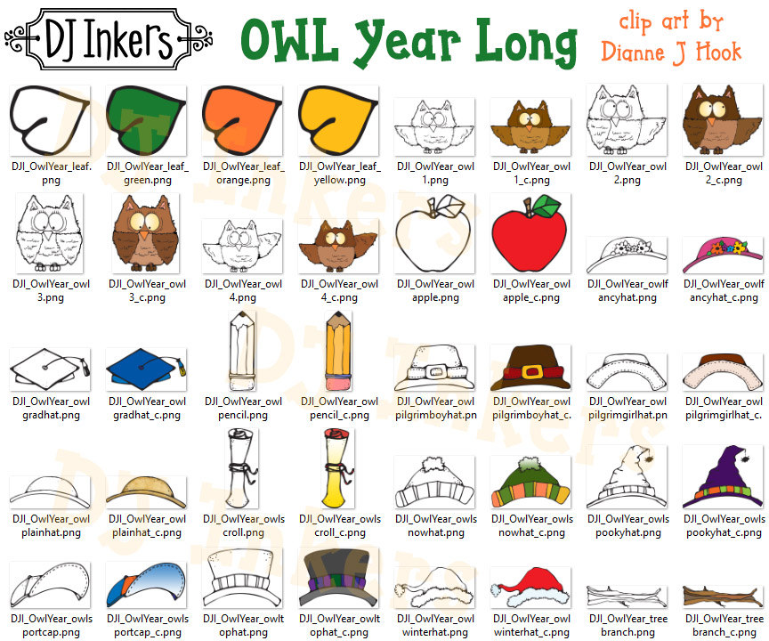 Owl Year Long Clip Art Download