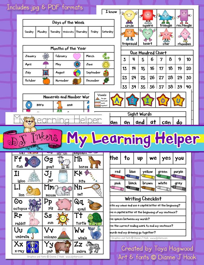 My Learning Helper - Printable Reference Guide