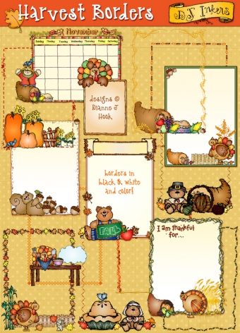 Fall borders and frames clip art for thanksgiving, harvest, festivals, and more.