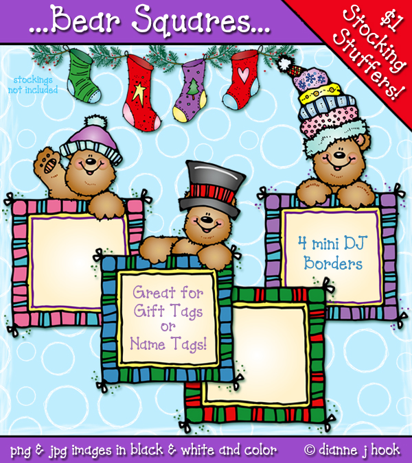 Bear Squares Holiday Clip Art Download