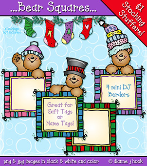 Bear Squares Holiday Clip Art Download