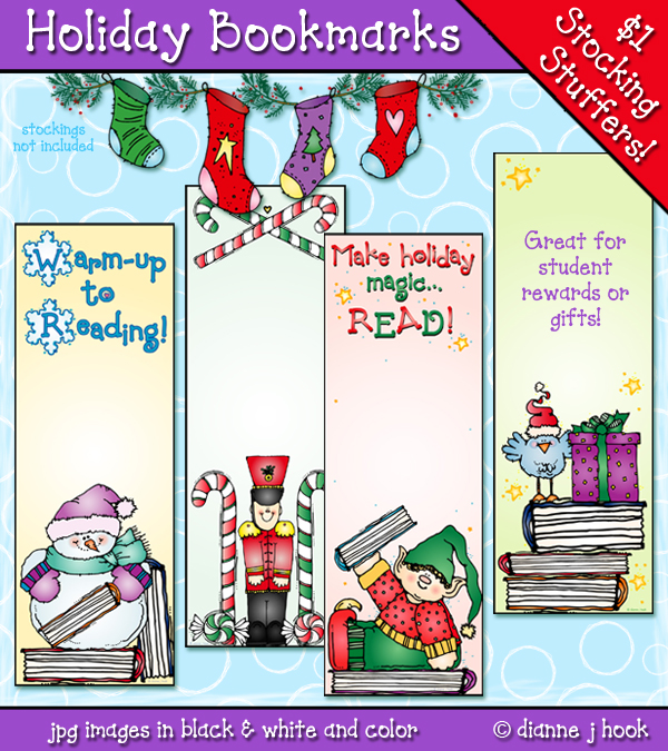 Holiday Bookmarks Printables Download